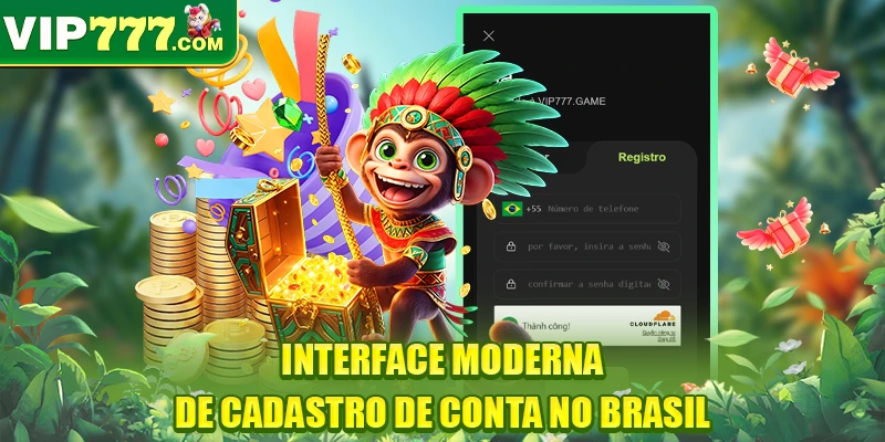 Interface moderna de cadastro de conta no Brasil