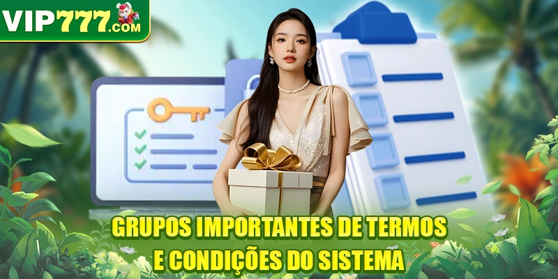 Grupos importantes de Termos e Condições do sistema